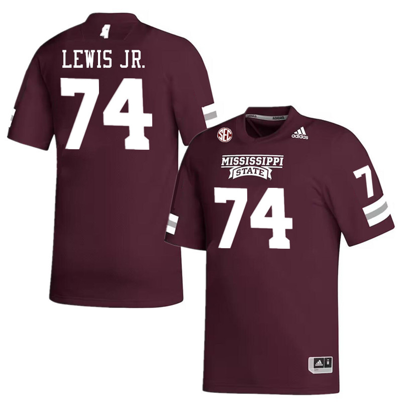 Men #74 Jimothy Lewis Jr. Mississippi State Bulldogs College Football Jerseys Stitched-Maroon